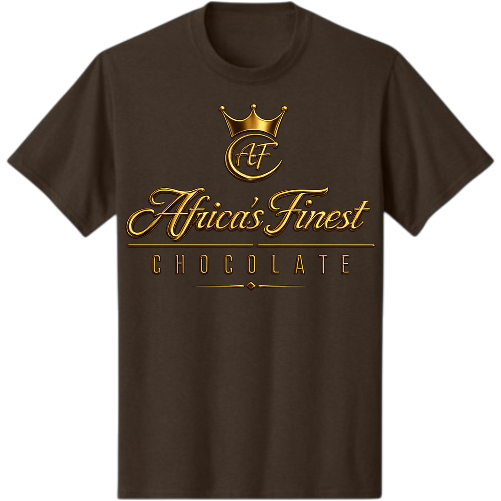 Africa's Finest Chocolate is a playful salute to rich melanin, unforgettable childhood memories, and the sweetest culture around. Finished in luxurious metallic gold on a Dark Chocolate Brown tee, this design is guaranteed to turn heads, spark laughs, and have somebody saying, "I remember those!"

Made with a comfortable 5.4 oz Unisex Core Cotton Tee, available in sizes S-6XL, because great style doesn't come in just one flavor.

Rich in culture. Sweet on nostalgia. Impossible to ignore.