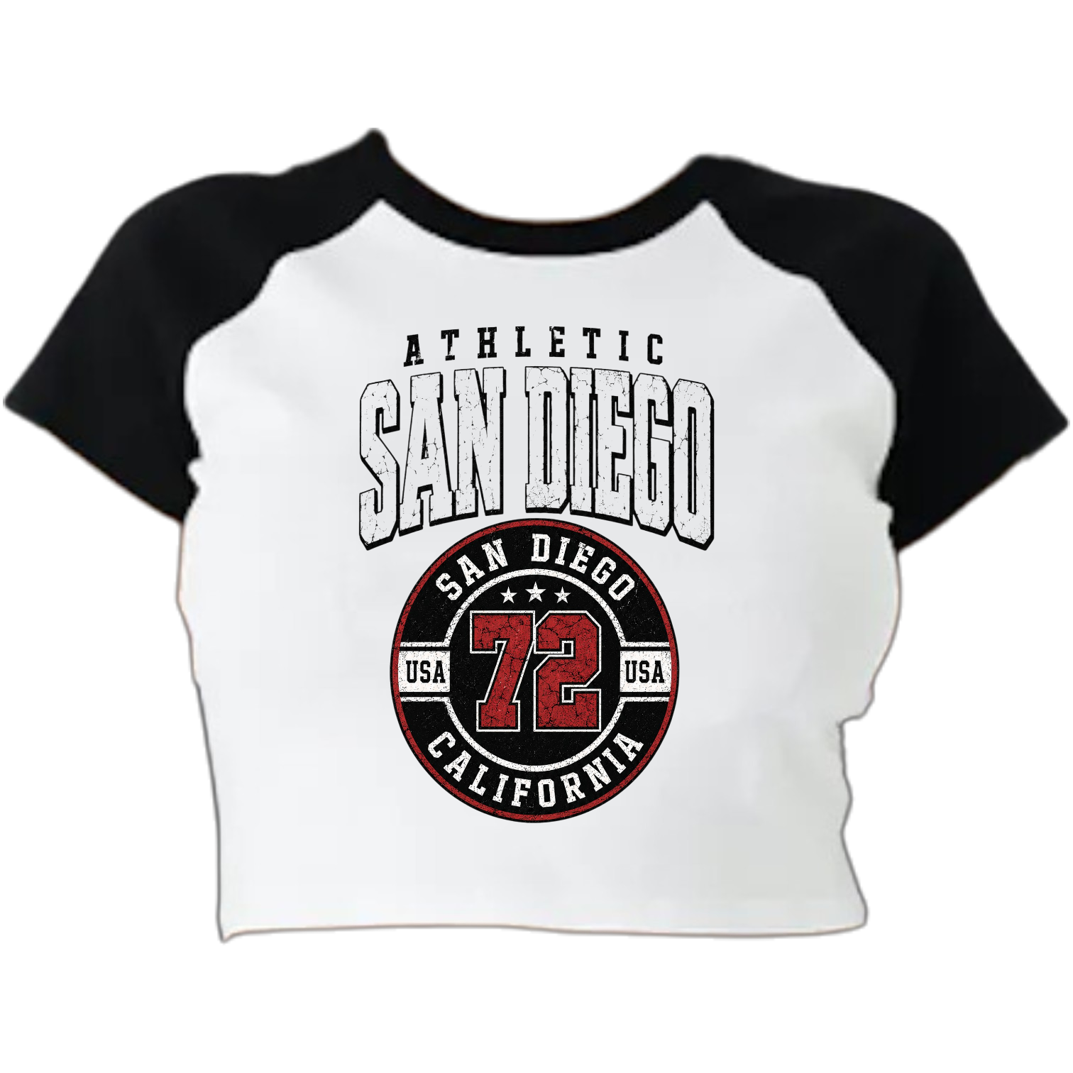 ATHLETIC SAN DIEGO (ASD) Women's Micro Ribbed Raglan Baby Tee