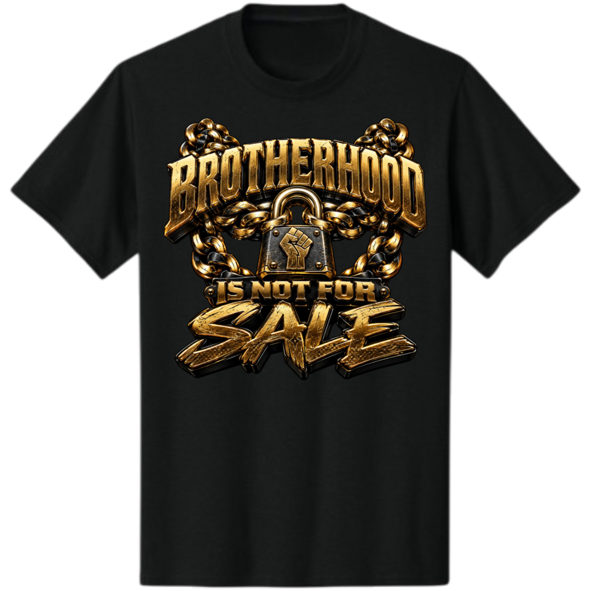 Brotherhood Not for Sale motorcycle club graphic tee by MELANINaire Aesthetics