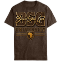 Join the University of BSG. This unisex dark brown heathered, 3D custom graphic t-shirt features a shield emblem containing the outline of Africa. 

Available Sizes: XS-4XL 