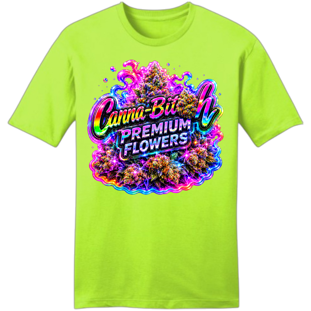 The Canna-Bit*h Premium Flowers tee is made for the ladies who protect their peace, laugh loud, and stay beautifully unbothered. Featuring vibrant psychedelic artwork and premium streetwear styling, this design is for the queens who know life is better when the vibes are high and the drama is low.