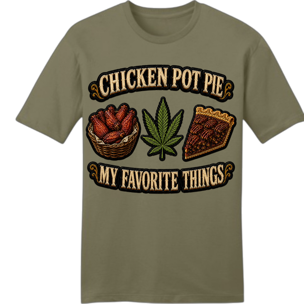CHICKEN POT PIE (CPP) Unisex Very Important Tee

Crafted with the look of a classic embroidered biker patch, Chicken Pot Pie mixes comfort food, cannabis culture, and grown-folks humor into one bold conversation starter. Built for those who know life's better with good pie, good herb, and good vibes.

Baked to perfection.