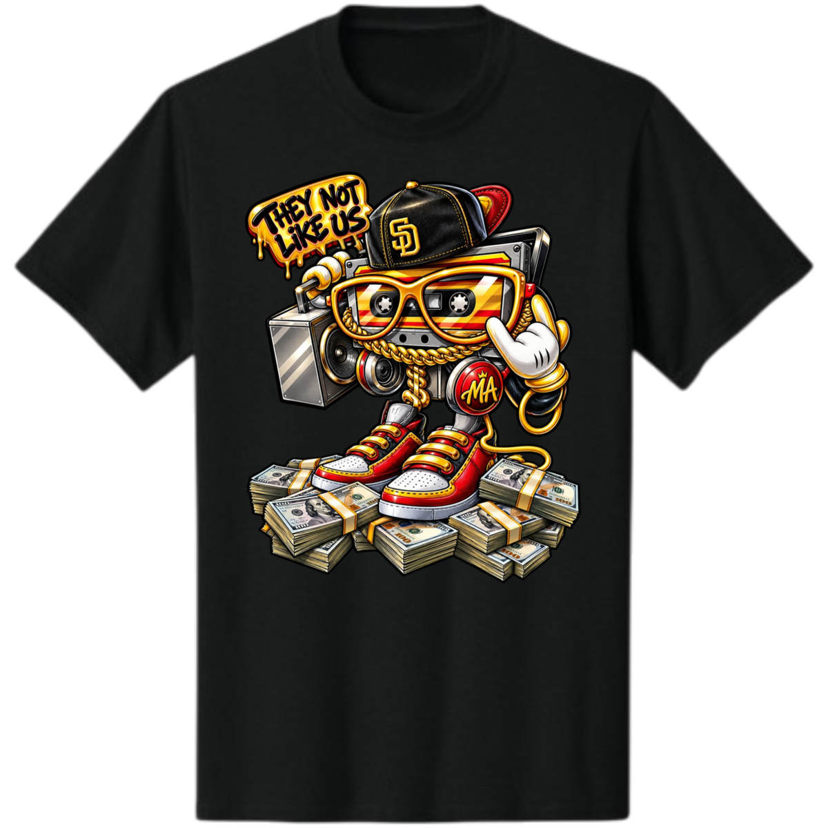 HIPHOP GUY old-school boombox streetwear graphic tee design by MELANINaire Aesthetics