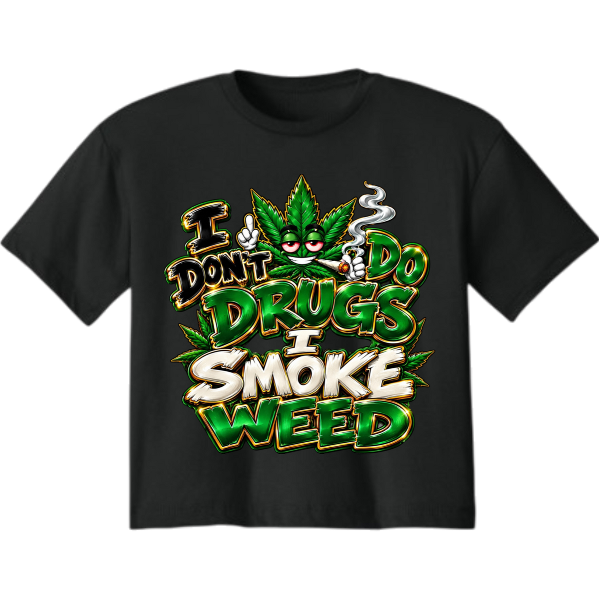 I DON'T DO DRUGS I SMOKE WEED Beatz & Broccoli graphic crop tee design by MELANINaire Aesthetics